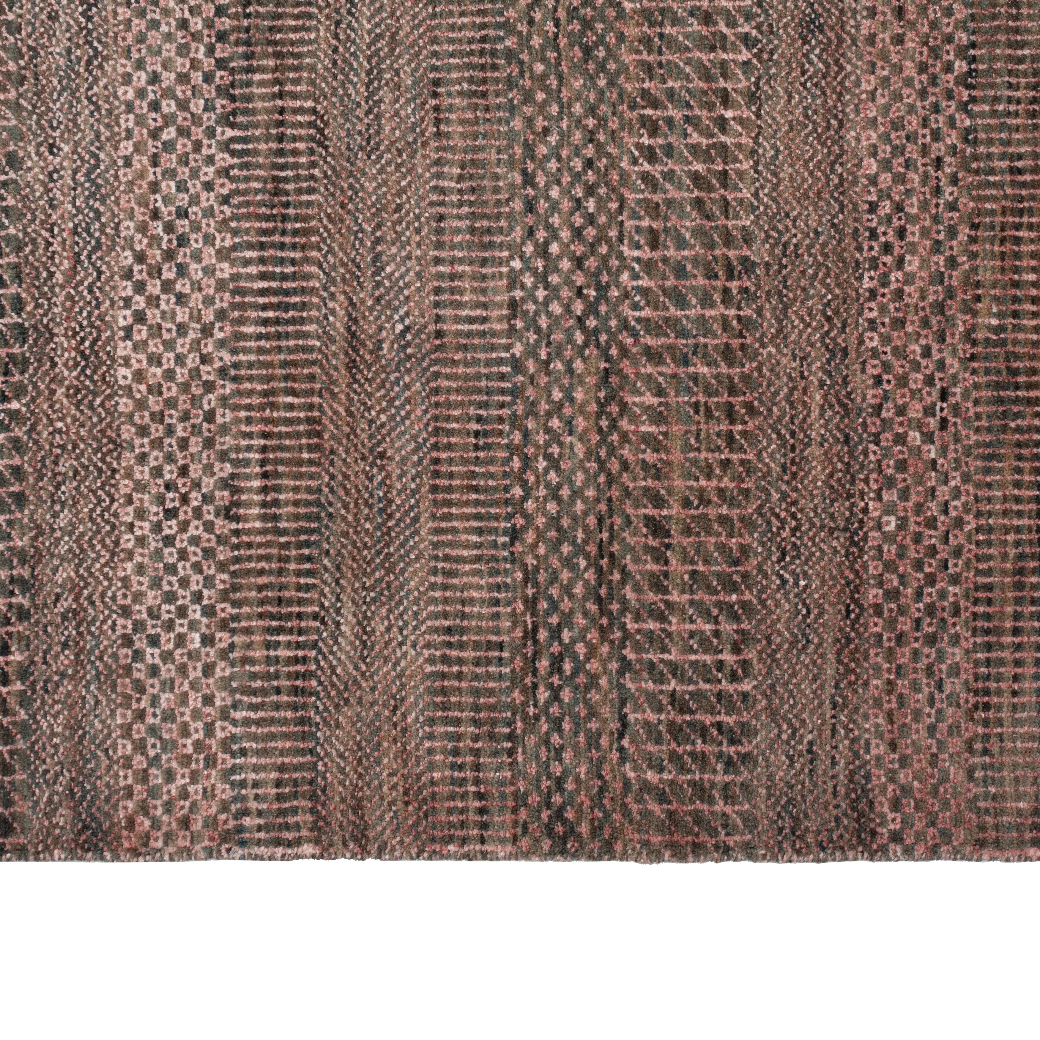 Brown Modern Wool Blend Rug - 9'4" x 12'2"