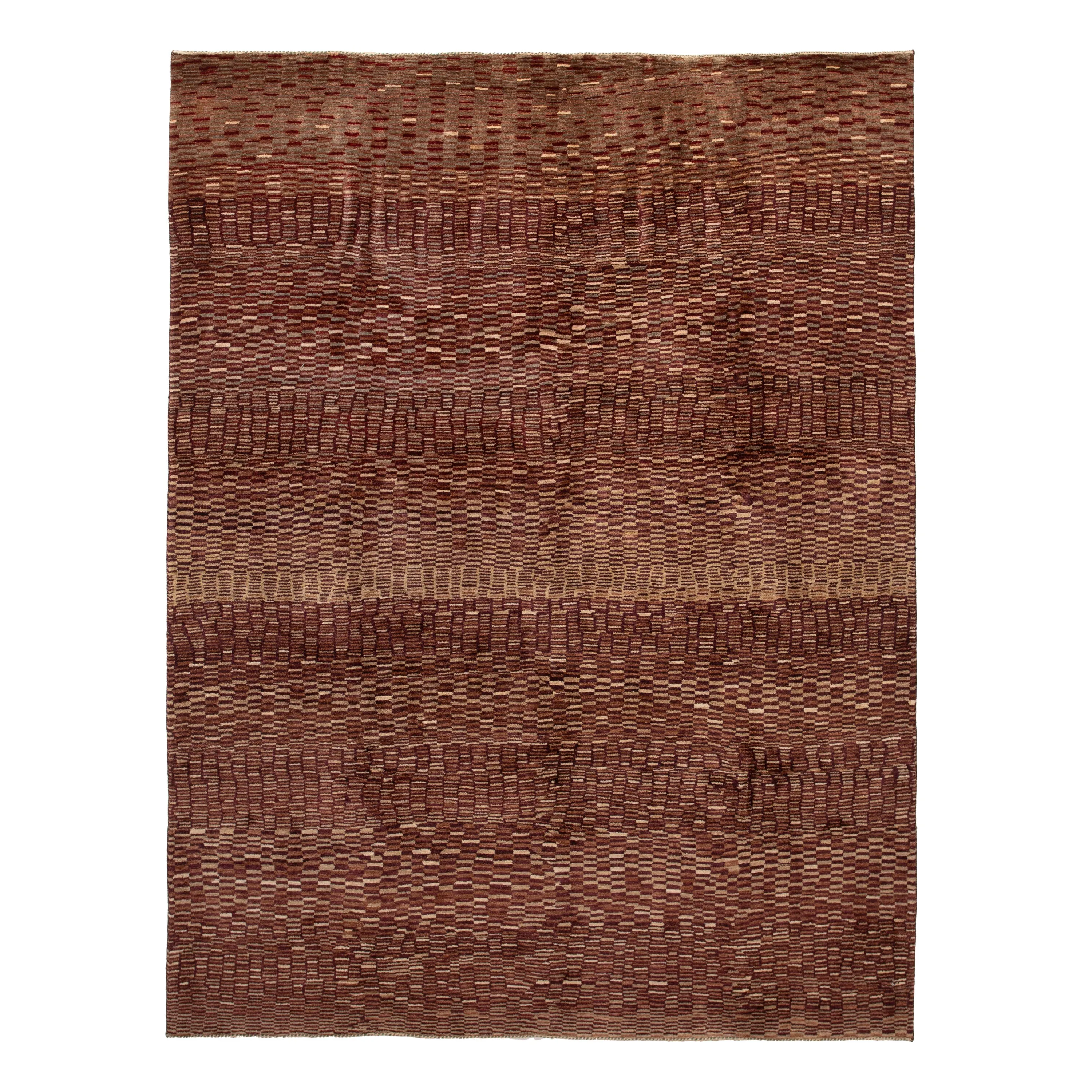 Brown Modern Wool Persian Rug - 7'5" x 9'