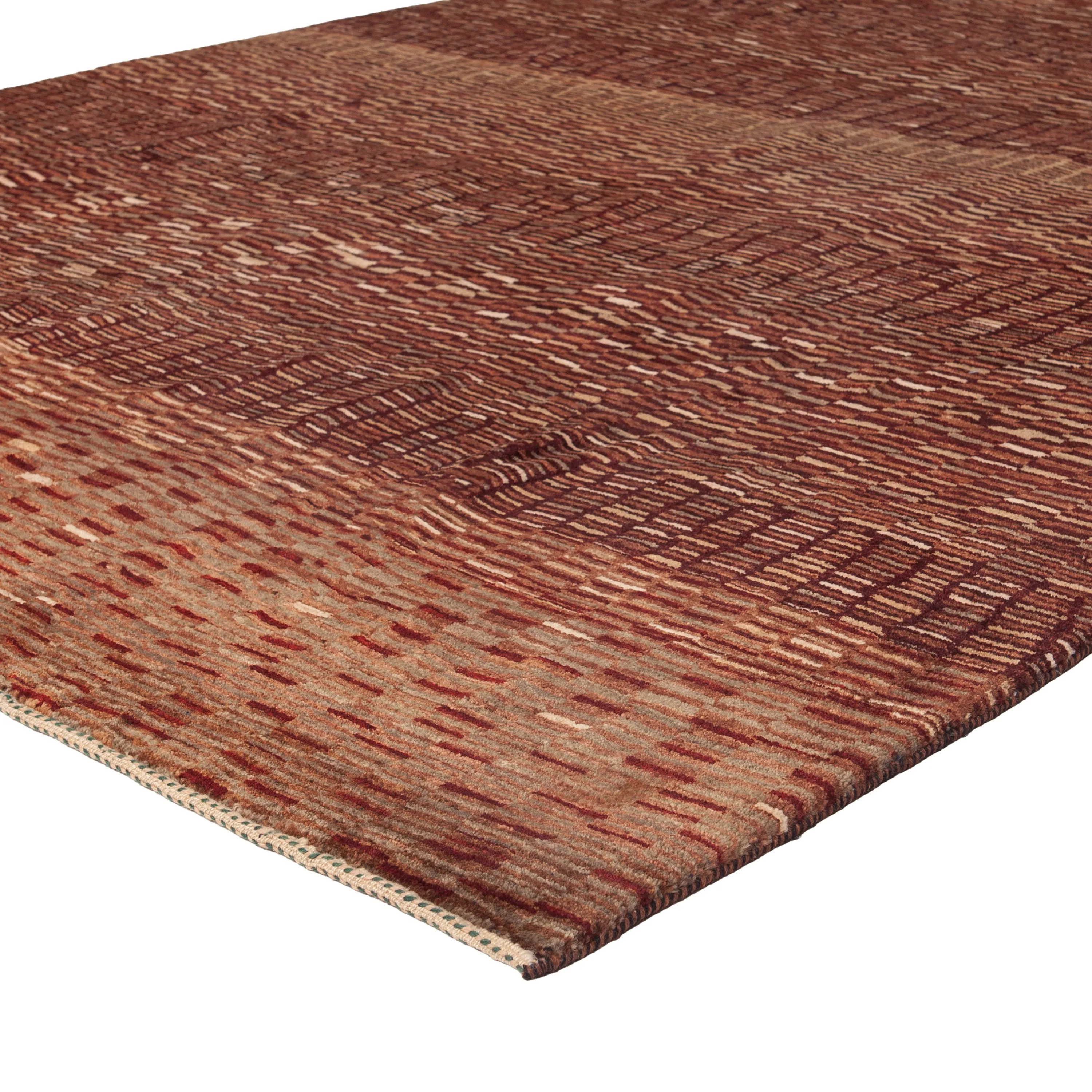 Brown Modern Wool Persian Rug - 7'5" x 9'