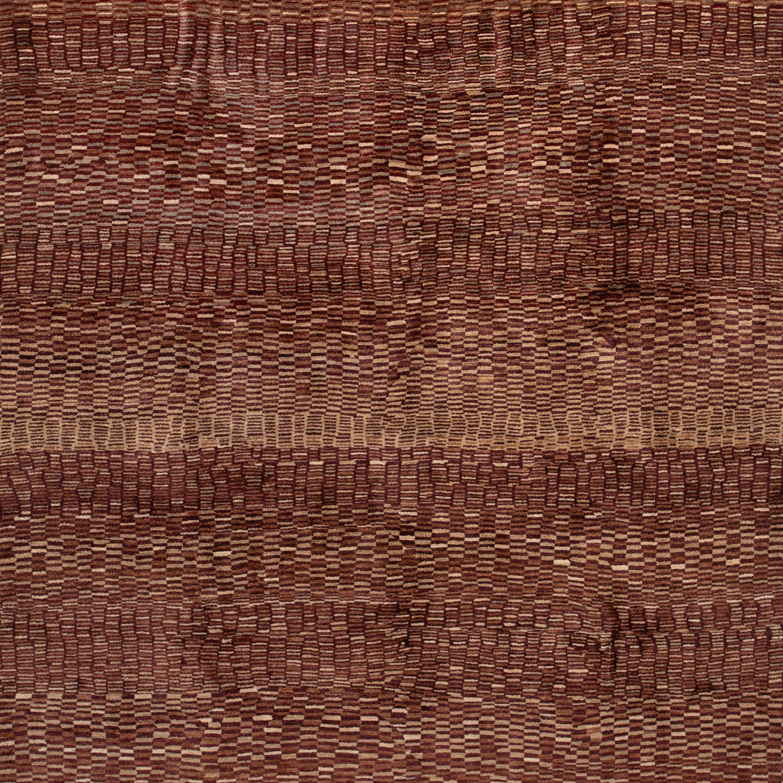 Brown Modern Wool Persian Rug - 7'5" x 9'