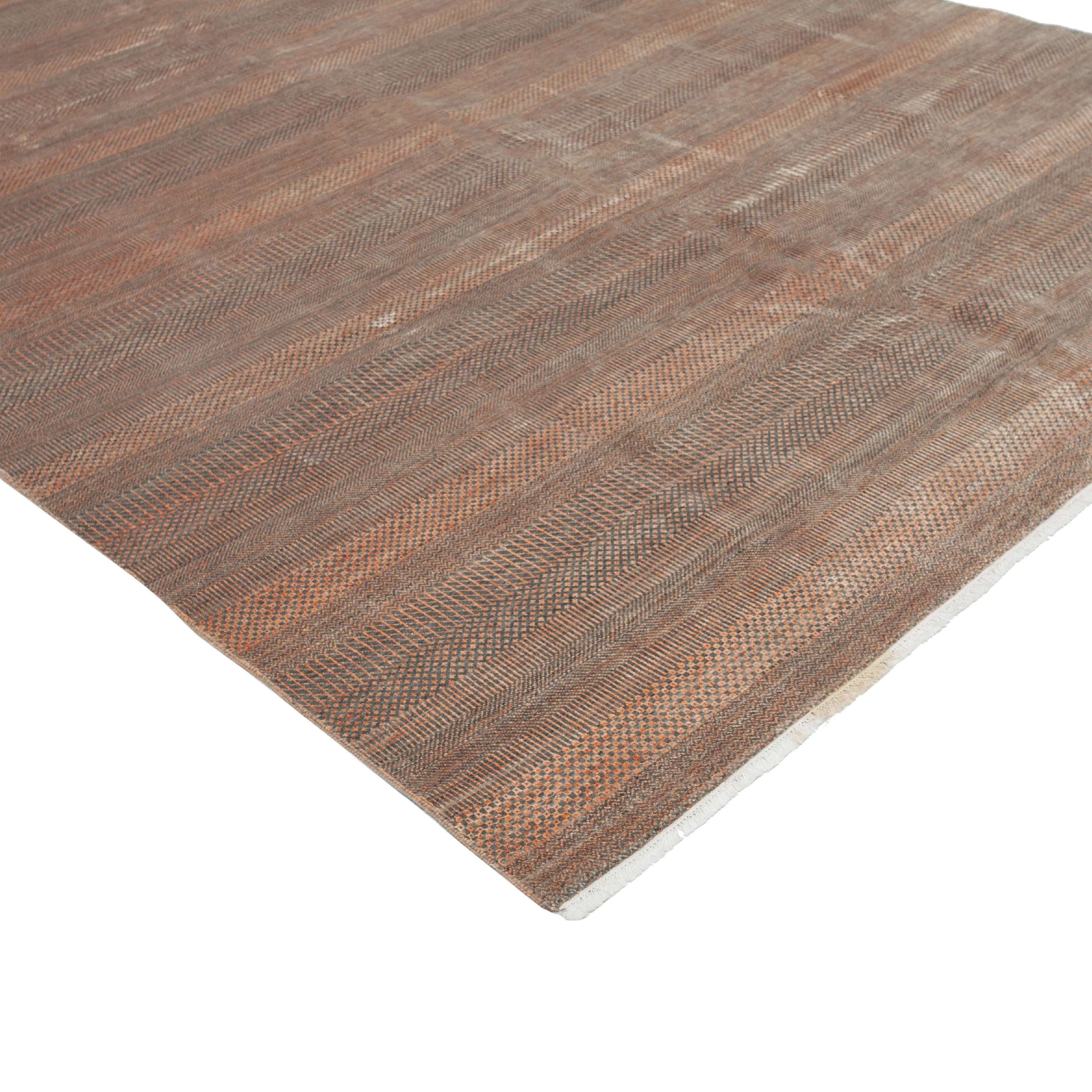 Brown Modern Wool Rug - 9' x 11'10"