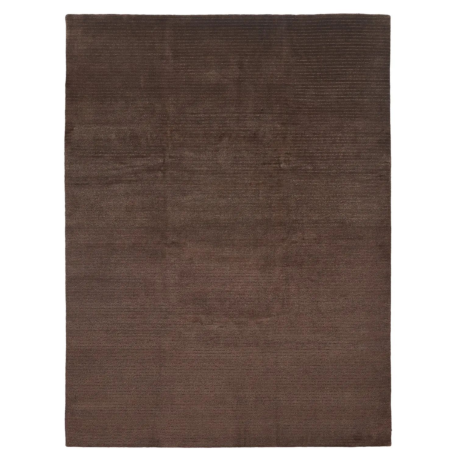 Brown Textured Wool Silk Blend Rug - 8'11" x 11'11"