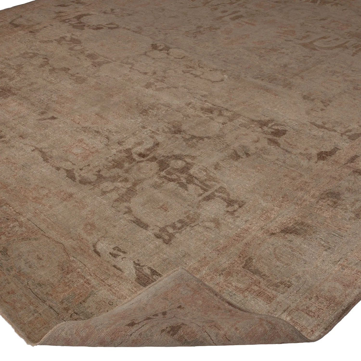 Brown Transitional Silk Rug - 12' x 15'