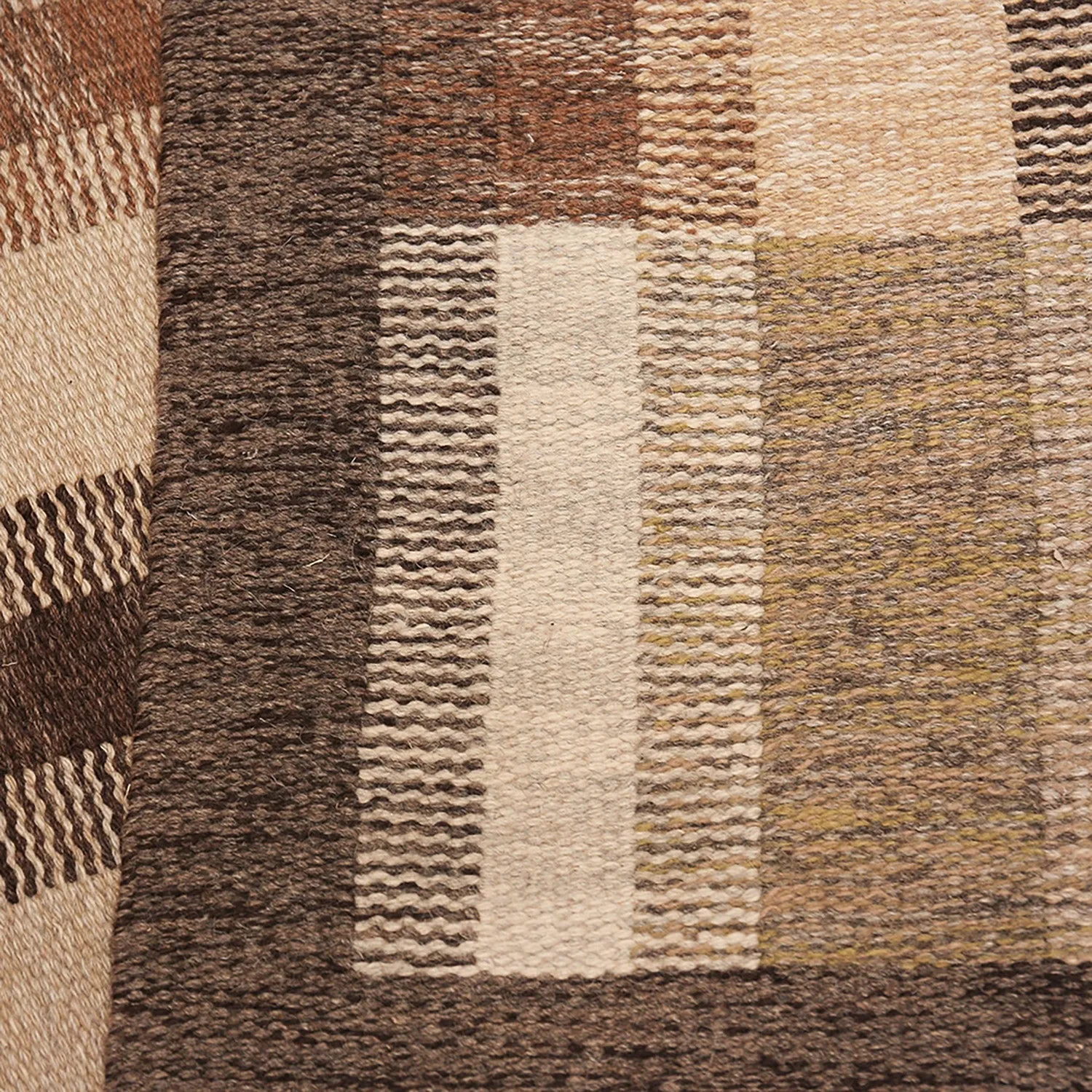 Brown Vintage Scandinavian Brita Grahn Kilim Rug - 11'8" x 28'10"