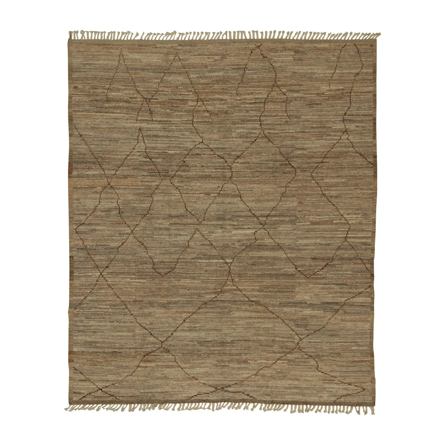 Brown Zameen Moroccan Wool Rug - 8'3" x 9'8"