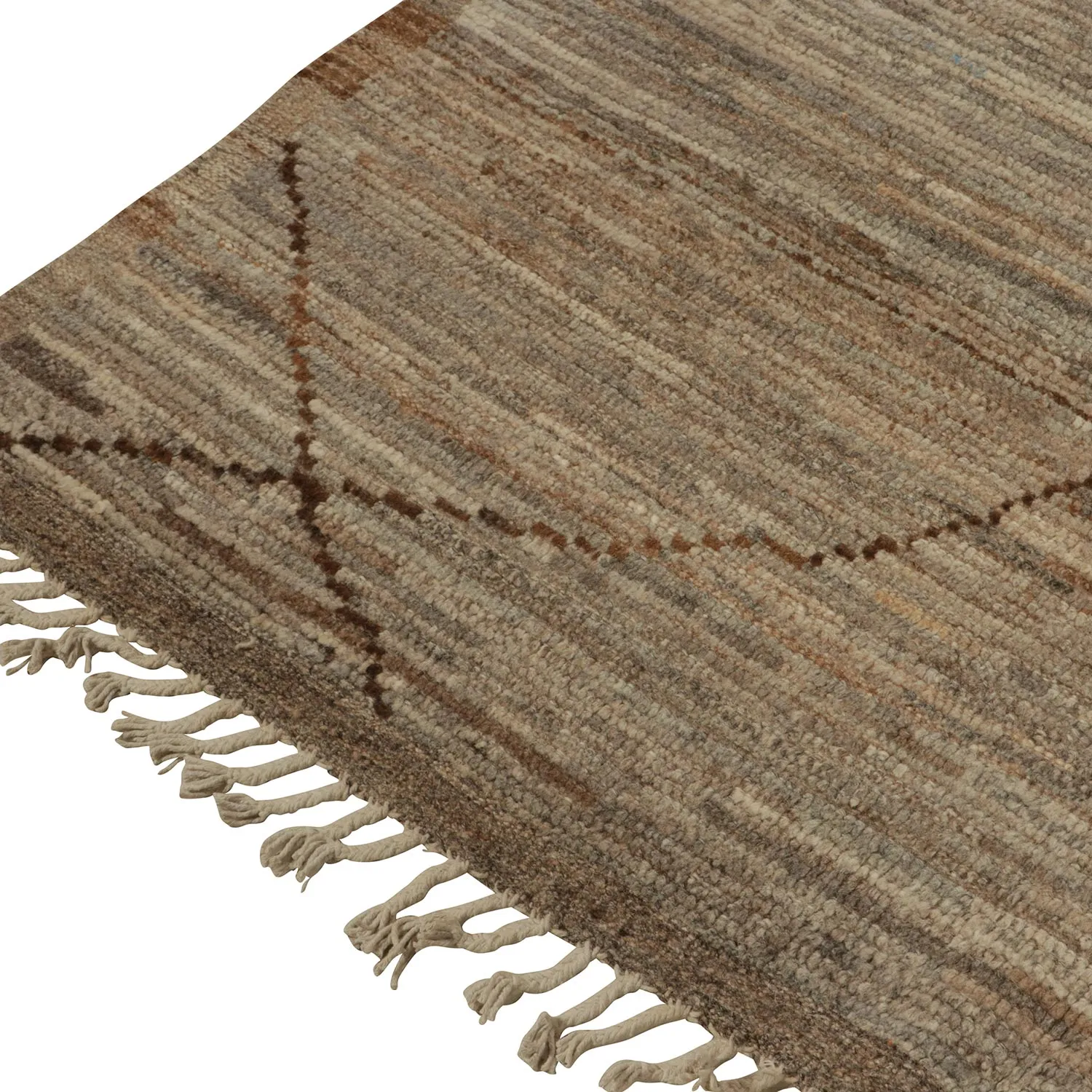 Brown Zameen Moroccan Wool Rug - 8'3" x 9'8"