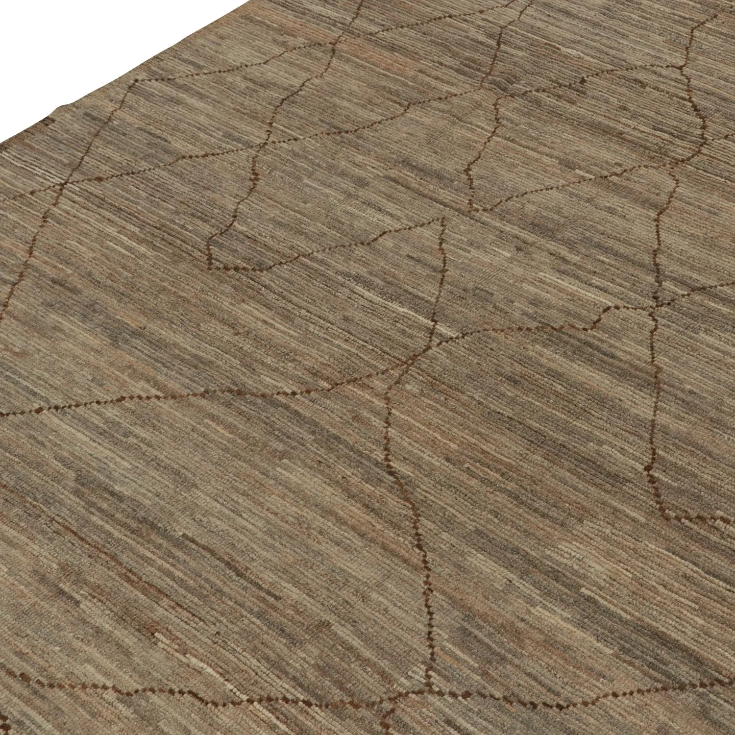 Brown Zameen Moroccan Wool Rug - 8'3" x 9'8"