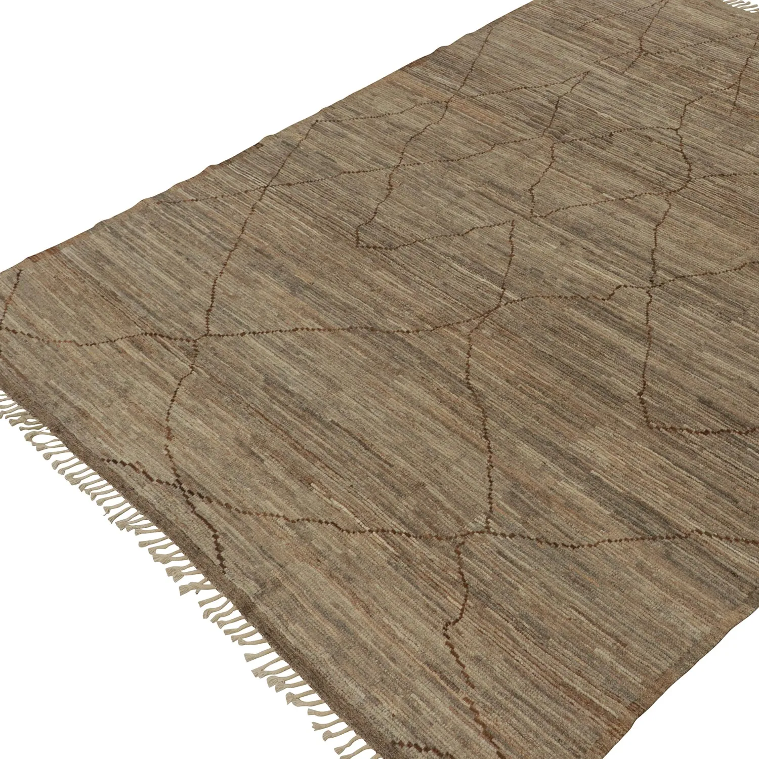 Brown Zameen Moroccan Wool Rug - 8'3" x 9'8"