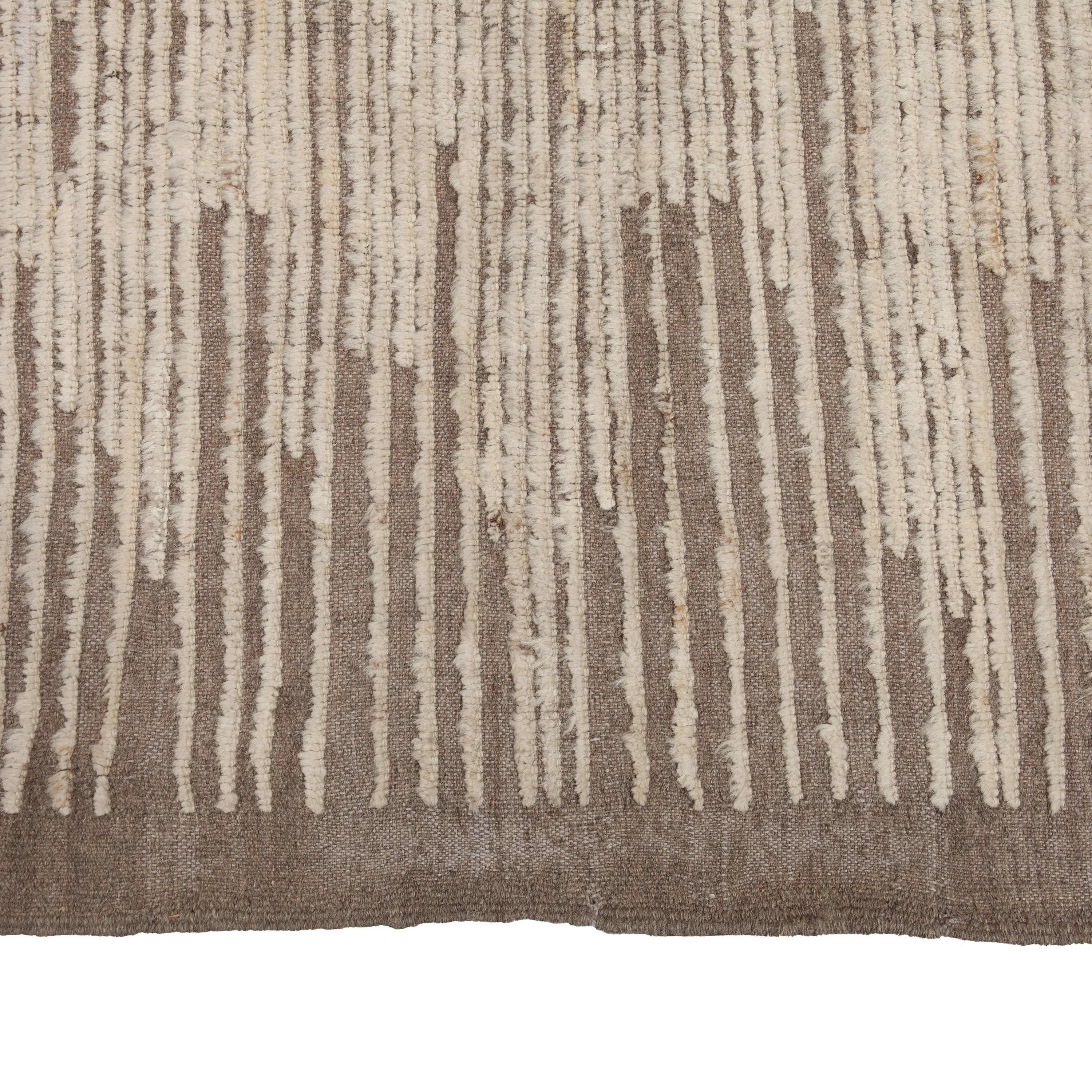 Brown Zameen Transitional Wool Rug - 12'11" x 16'