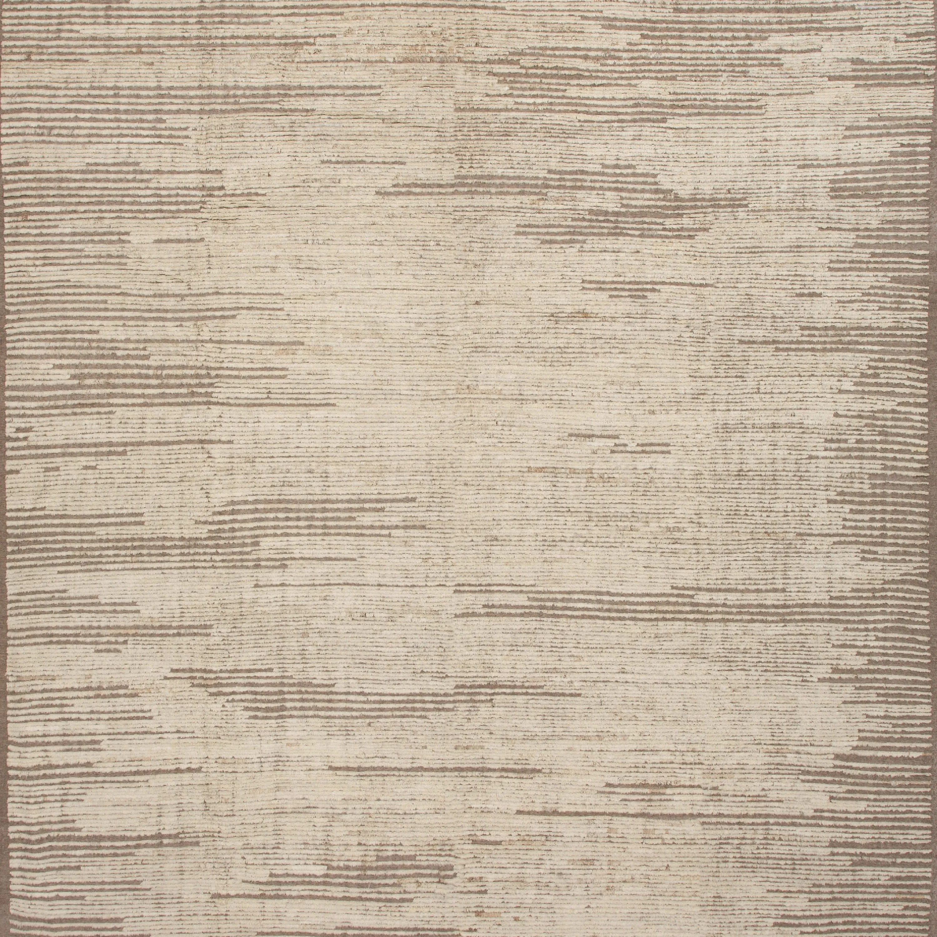 Brown Zameen Transitional Wool Rug - 12'11" x 16'
