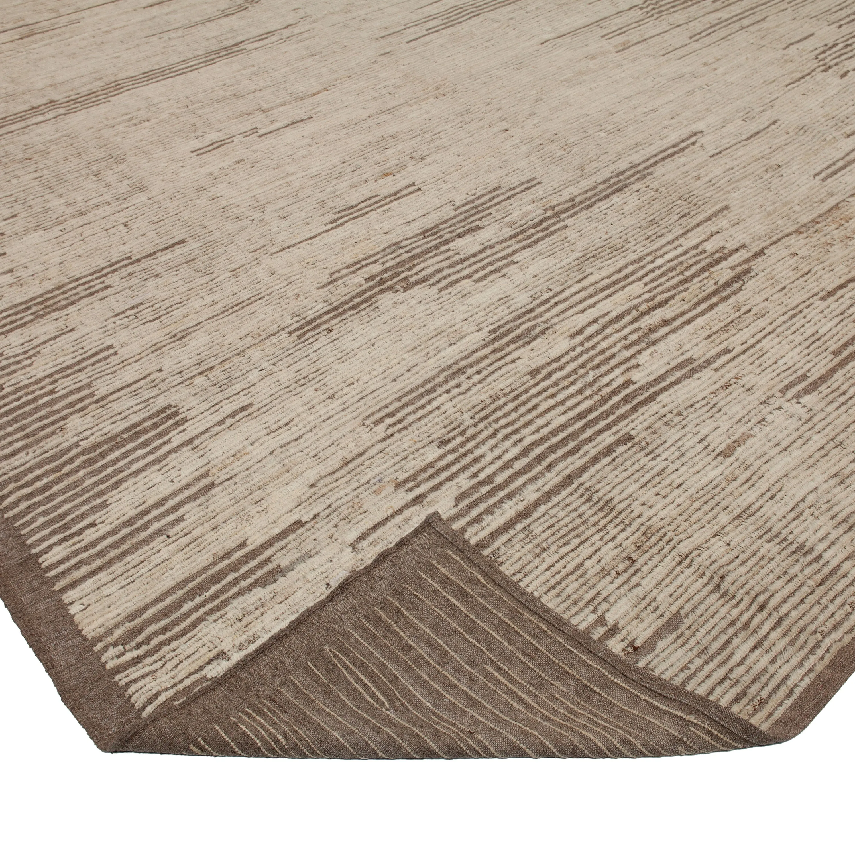 Brown Zameen Transitional Wool Rug - 12'11" x 16'