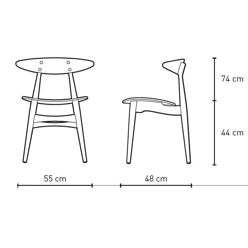 Carl Hansen Ch33 T Chair, Lacquered Oak