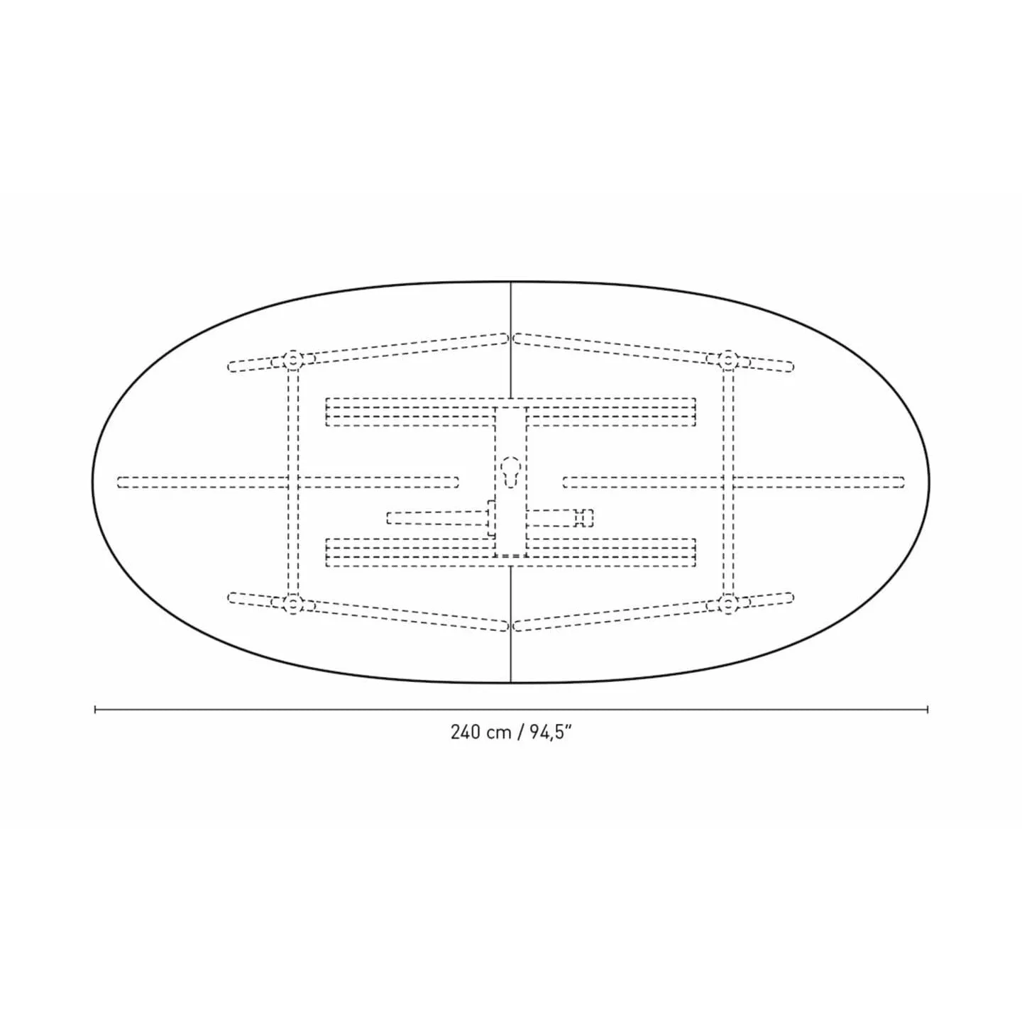 Carl Hansen Ch339 Dining Table Designed For 2 Pull Out Plates, Soaped Oak