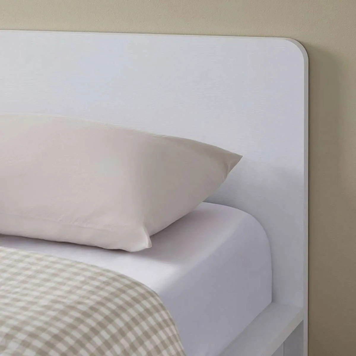 Carson Queen Bed - White Mocka
