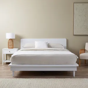 Carson Queen Bed - White Mocka