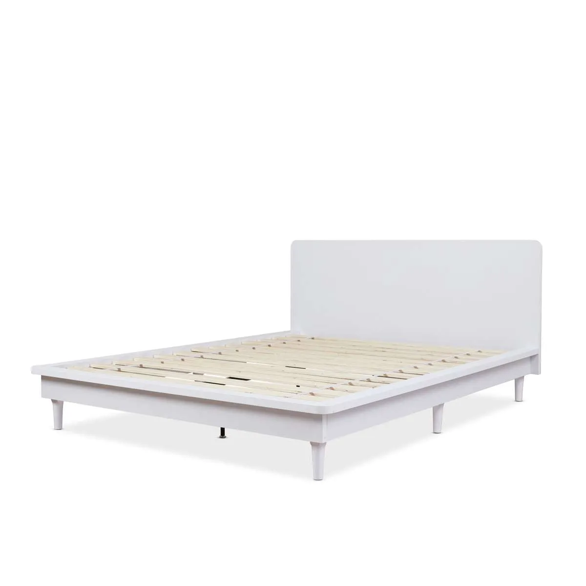 Carson Queen Bed - White Mocka