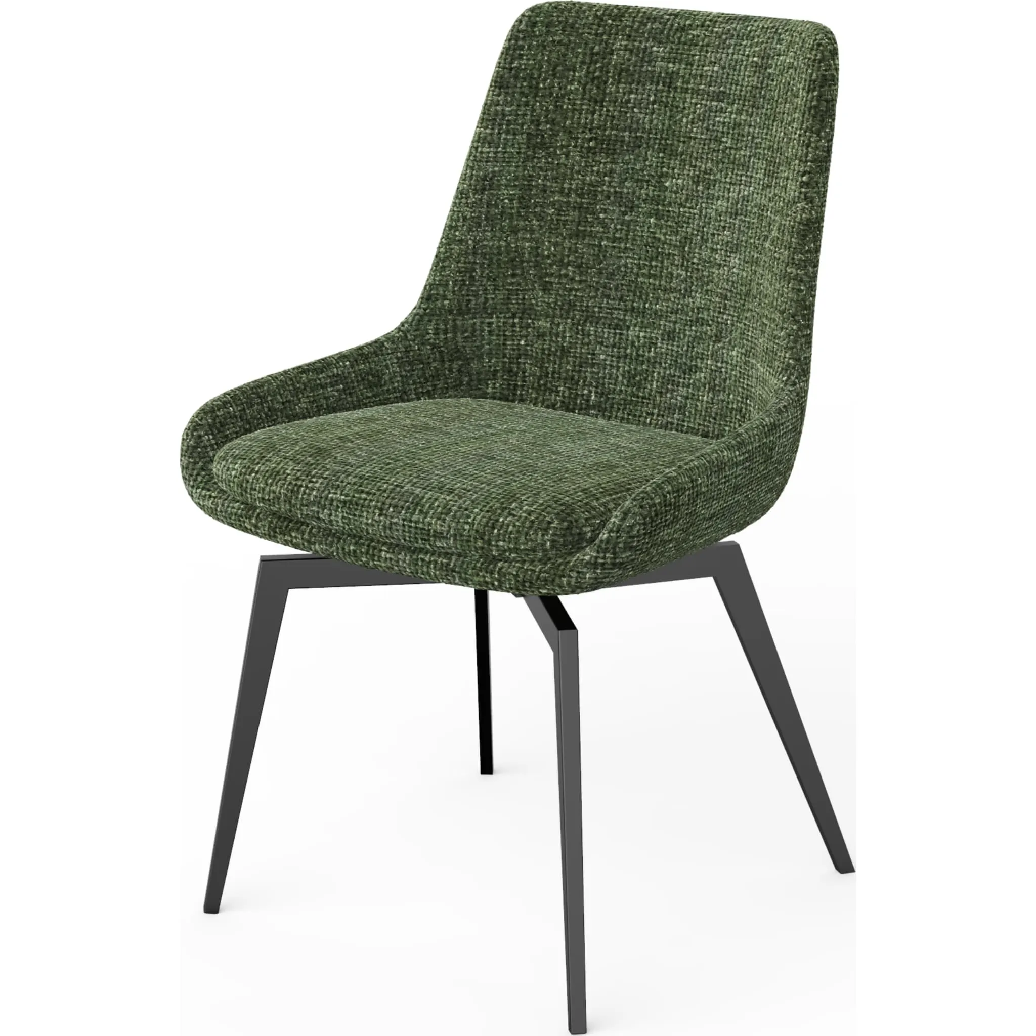 CEO 180 Degree Return Swivel Upholstered Dining Chair in Olive Modus