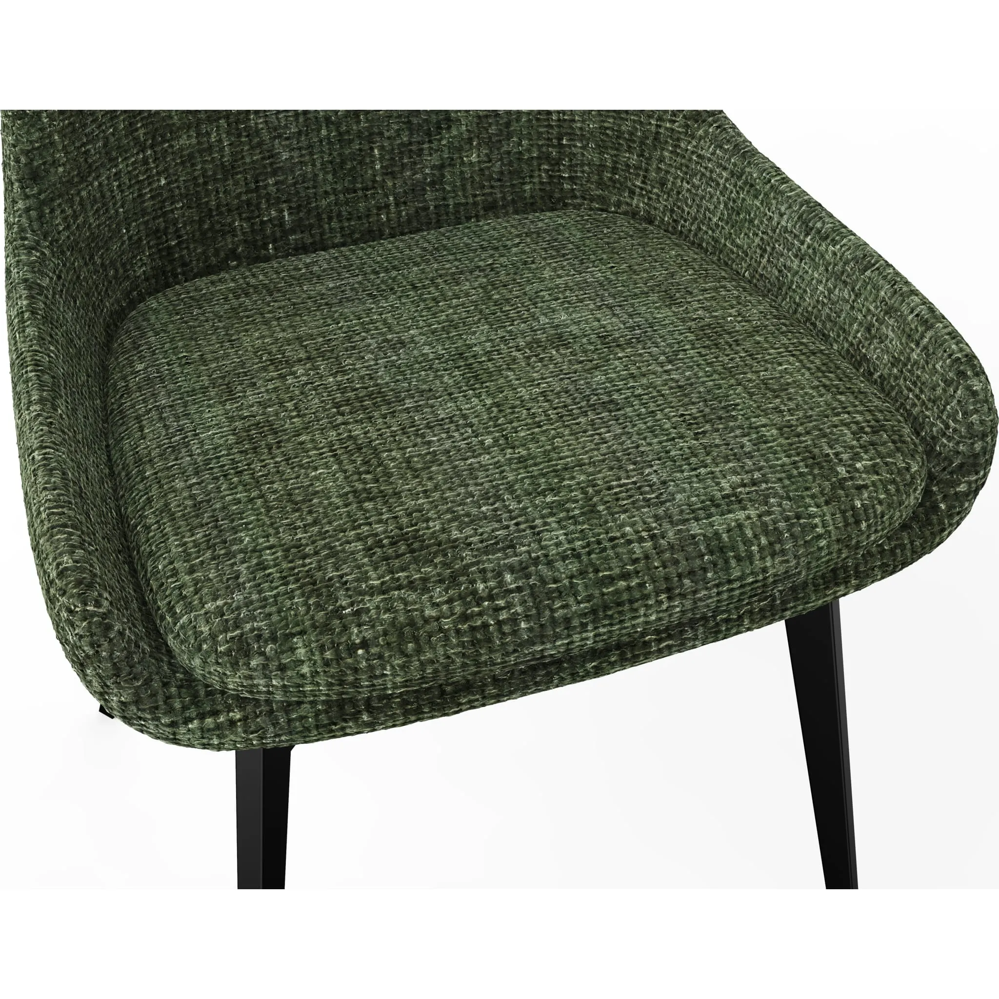 CEO 180 Degree Return Swivel Upholstered Dining Chair in Olive Modus