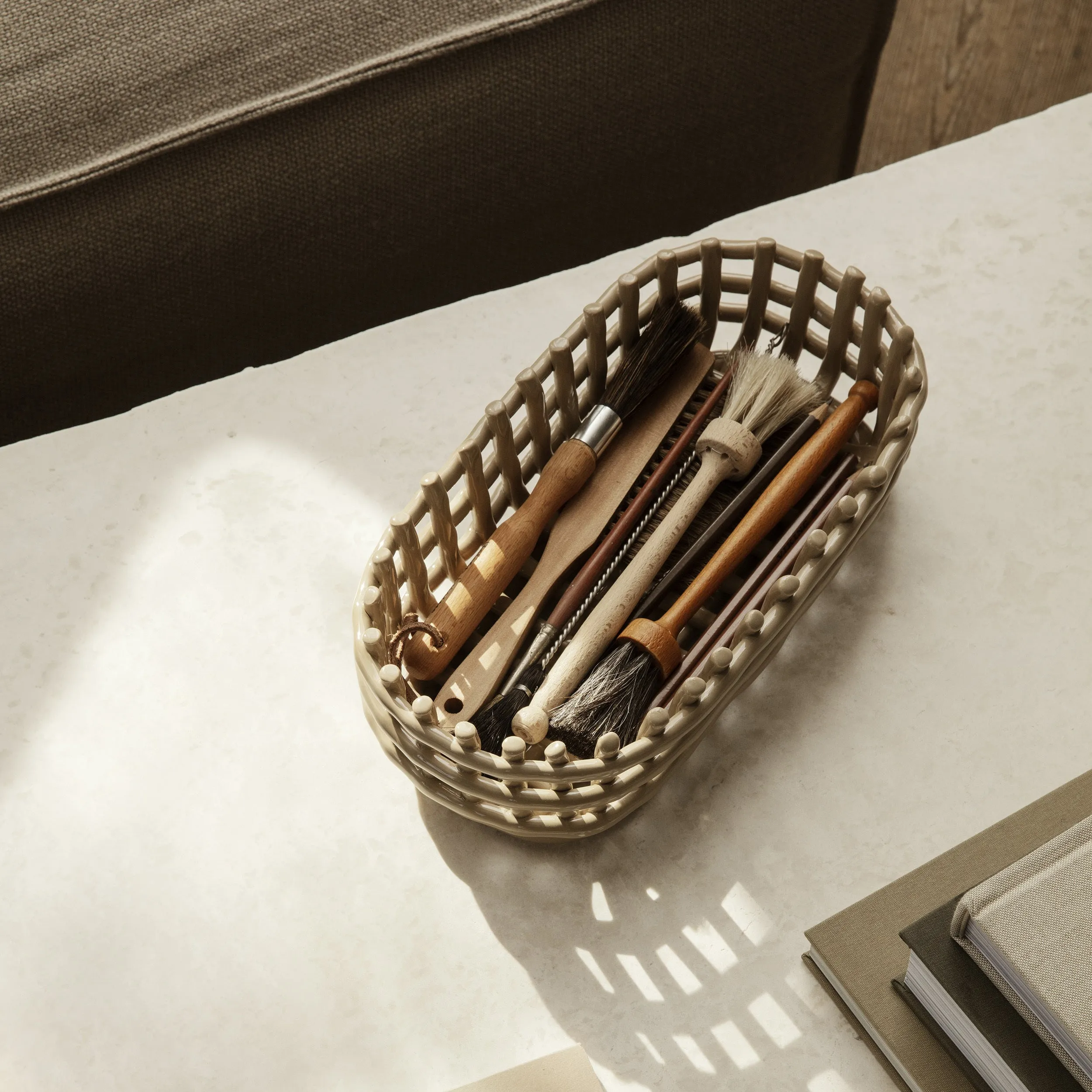 Ceramic Oval Basket
