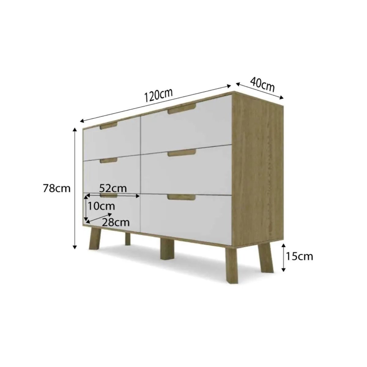 Chelsea Six Drawer - Wide Mocka