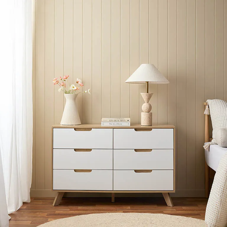 Chelsea Six Drawer - Wide Mocka