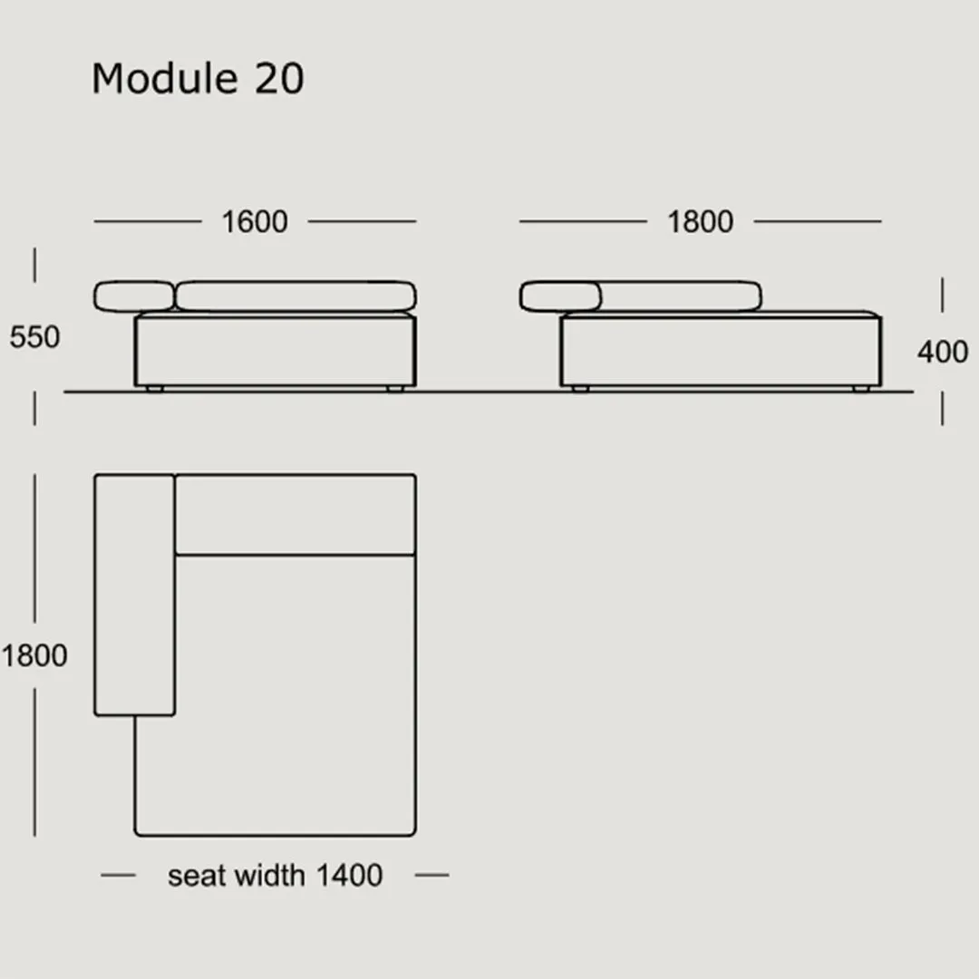Cinder Block Modular Sofa (Modules 16 - 23)