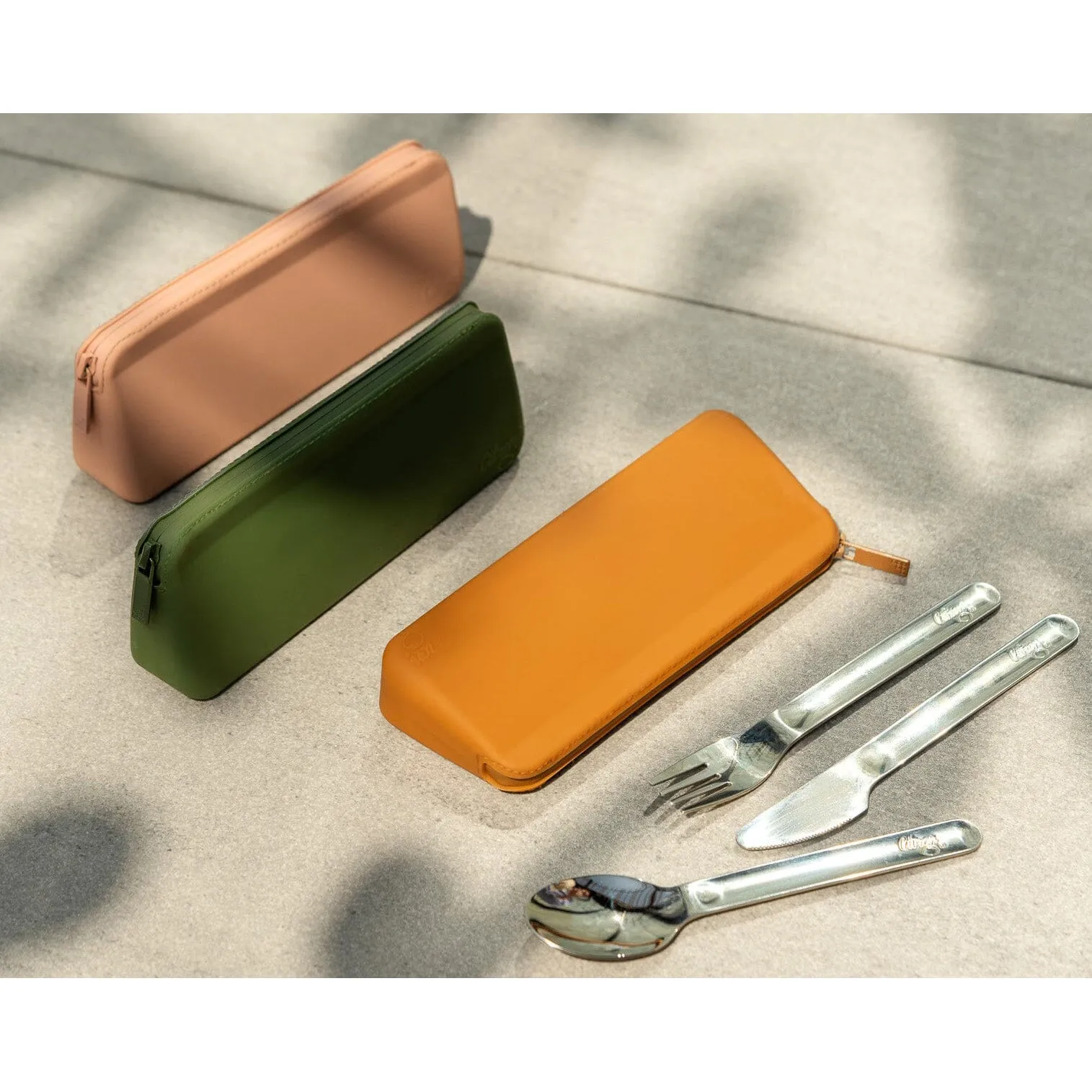 Citron Stainless Steel Cutlery with Pouch - Blush Pink