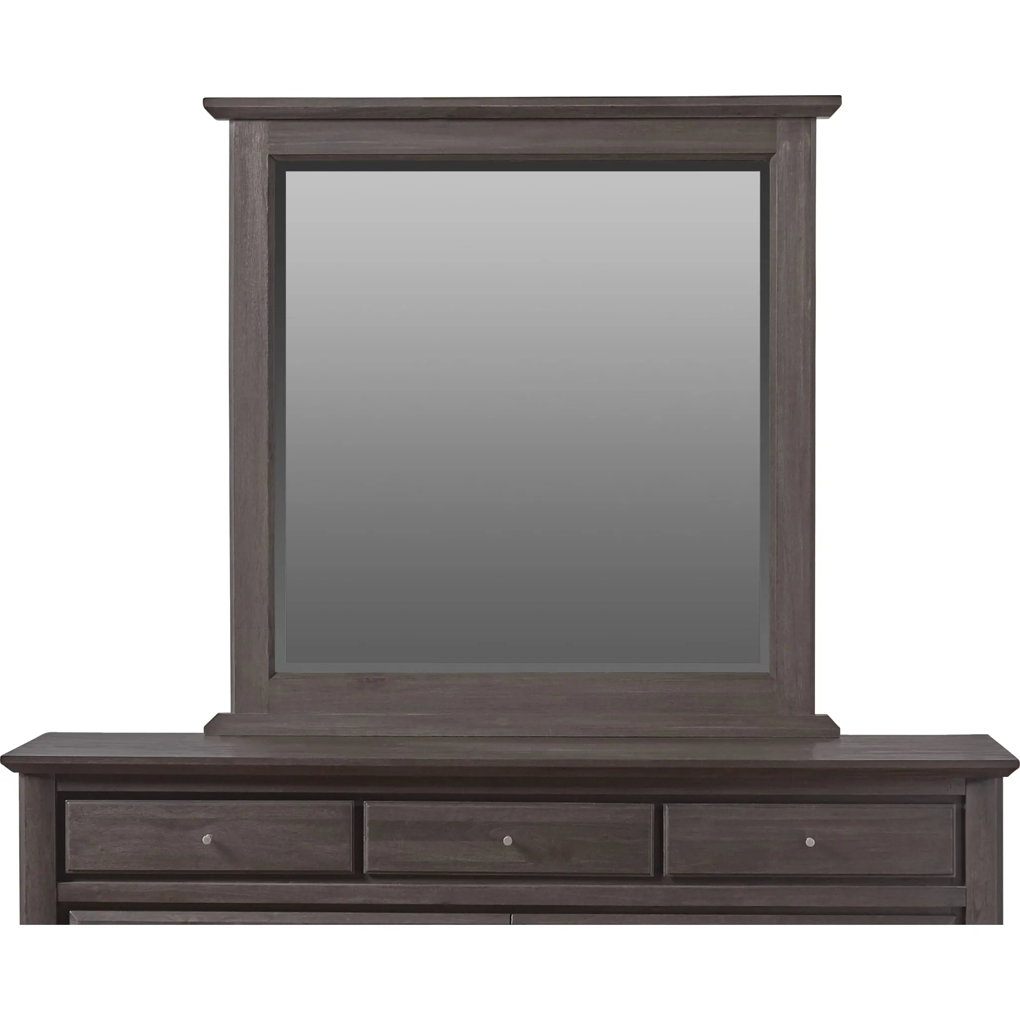 City II Beveled Glass Mirror in Basalt Gray Modus