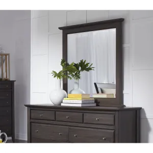 City II Beveled Glass Mirror in Basalt Gray Modus
