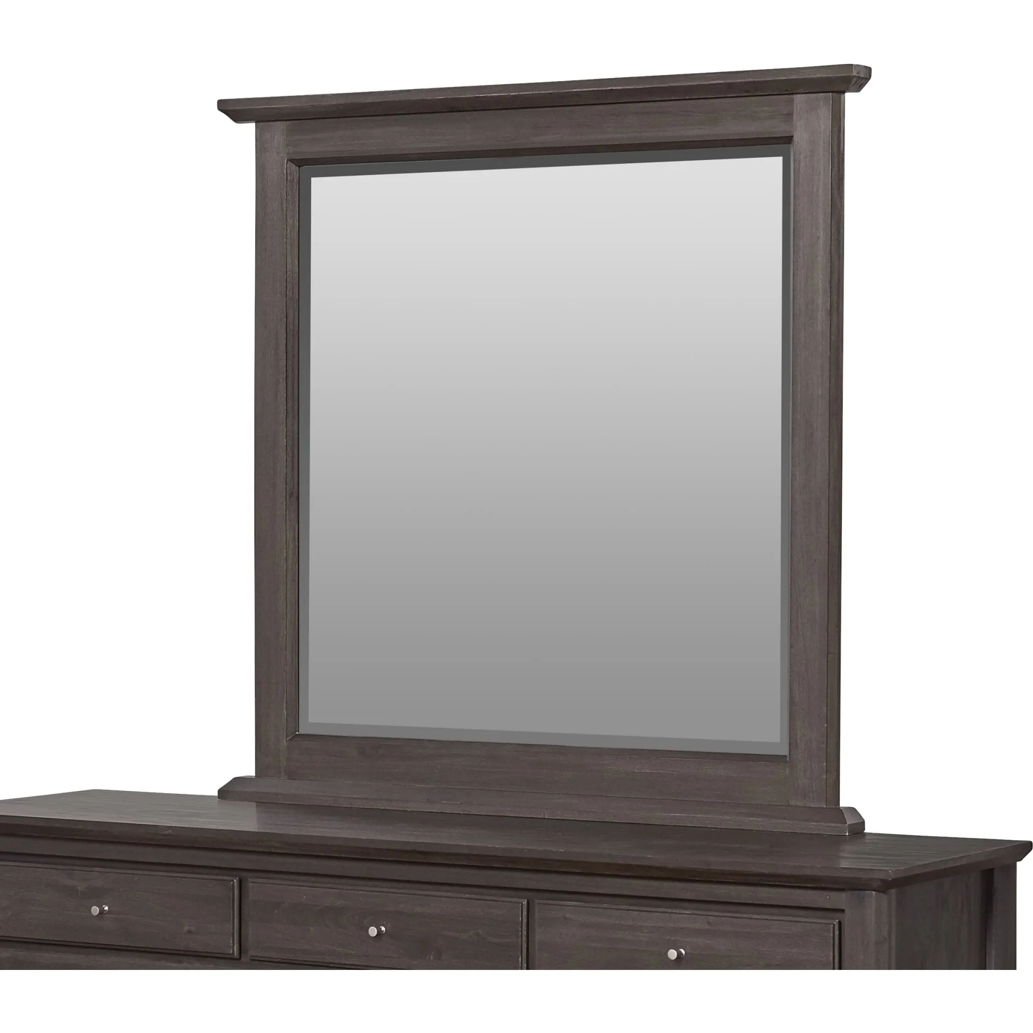 City II Beveled Glass Mirror in Basalt Gray Modus