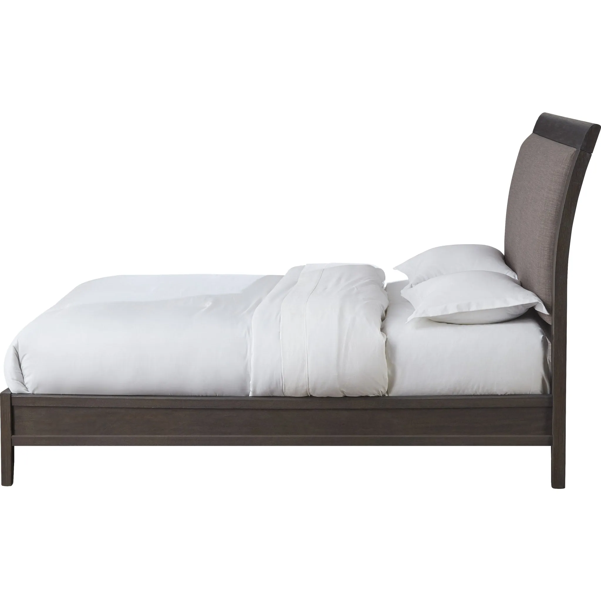 City II Upholstered Sleigh Bed in Basalt Gray Modus