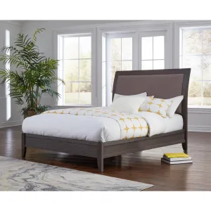 City II Upholstered Sleigh Bed in Basalt Gray Modus