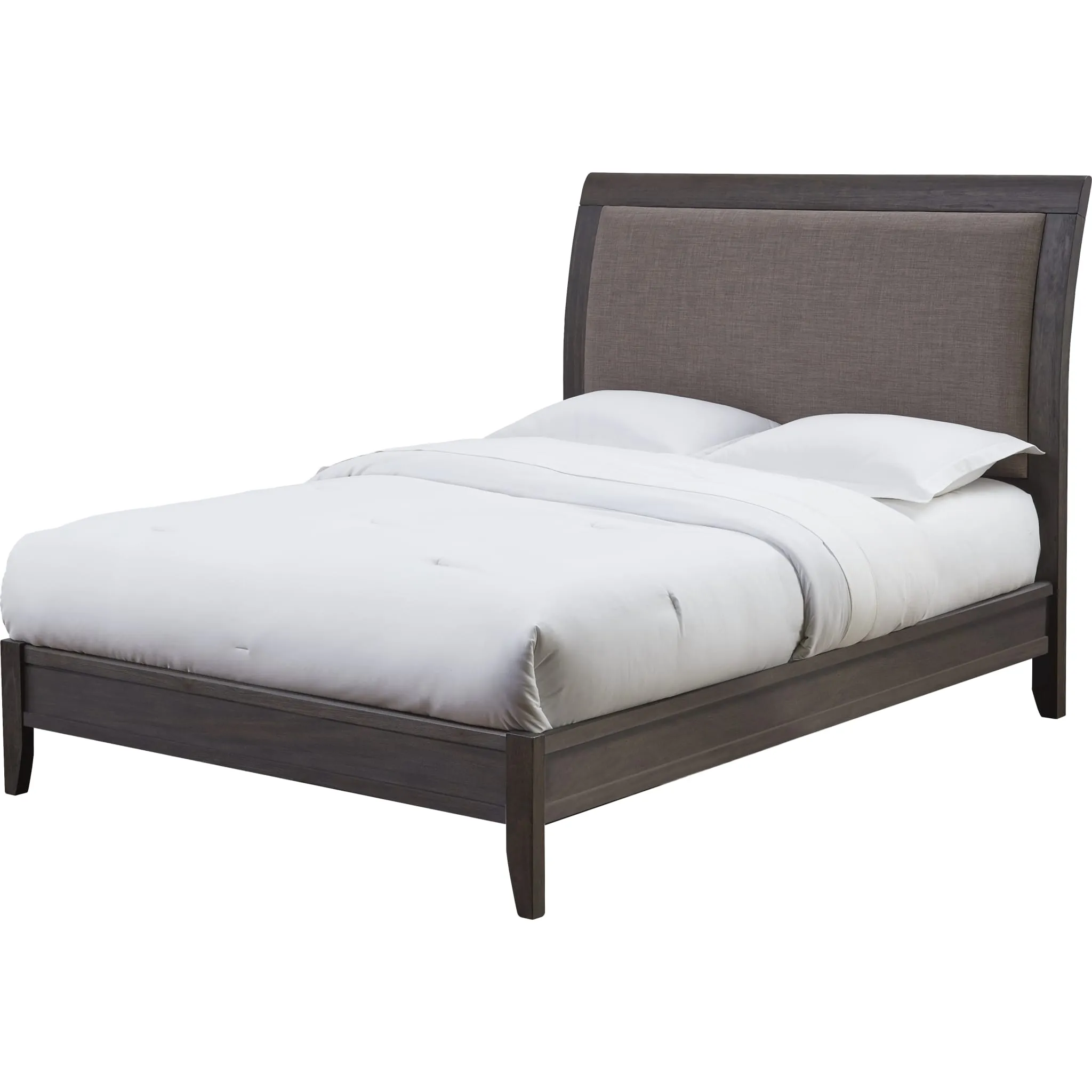 City II Upholstered Sleigh Bed in Basalt Gray Modus