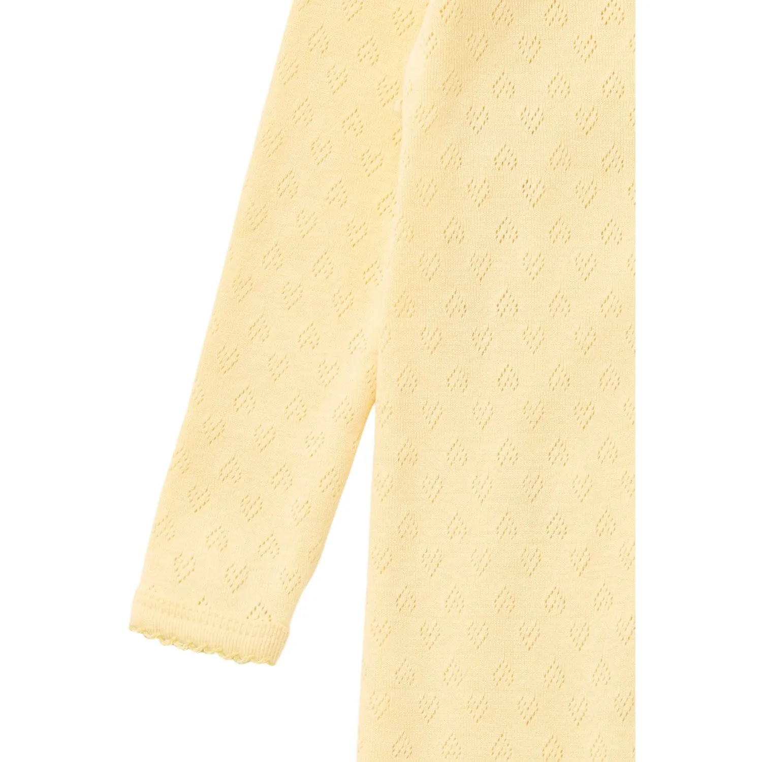 COPENHAGEN COLORS Pale Yellow Pointelle Cross-Over Full Body