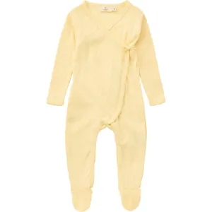 COPENHAGEN COLORS Pale Yellow Pointelle Cross-Over Full Body