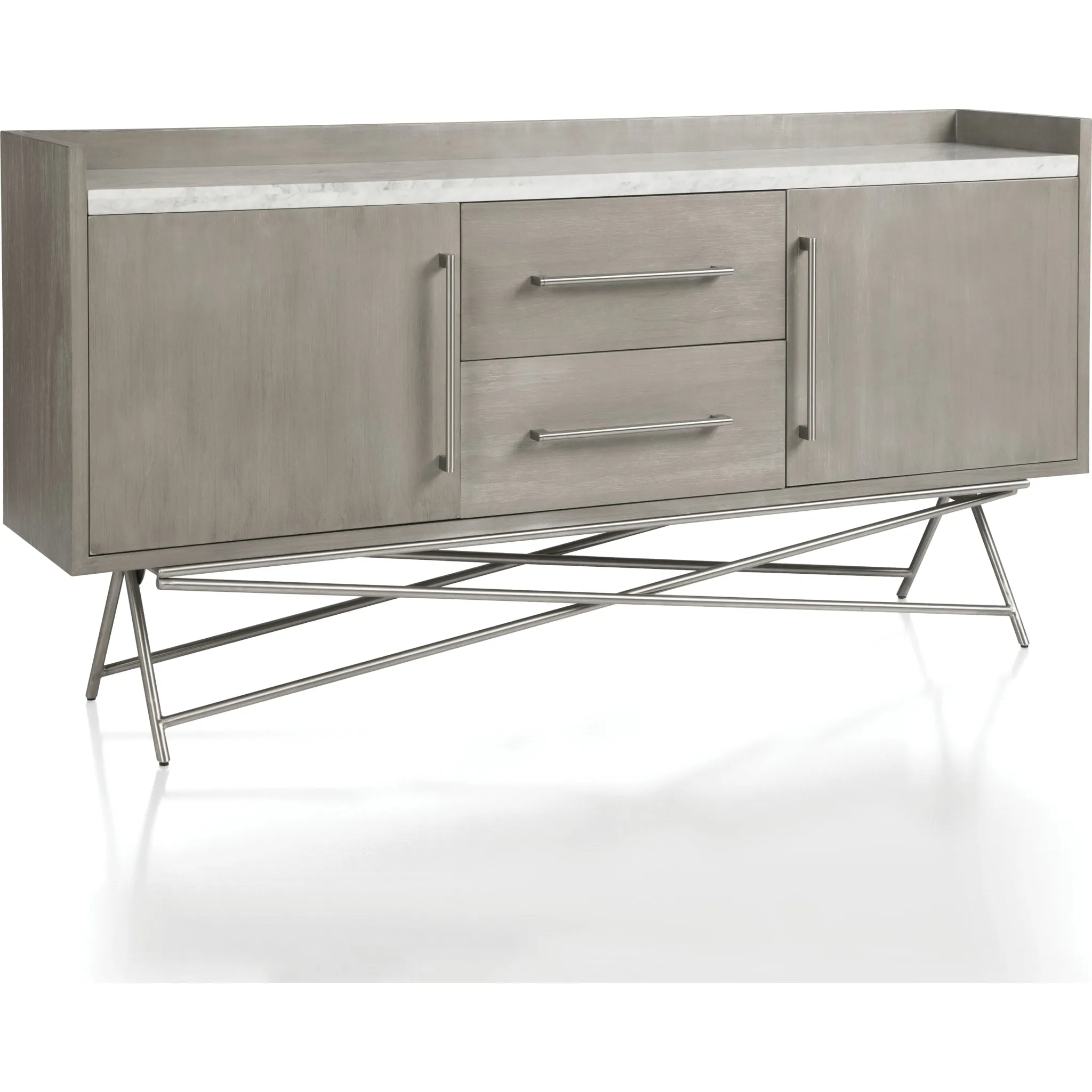 Coral Marble Top Rectangular Sideboard in Antique Grey Modus