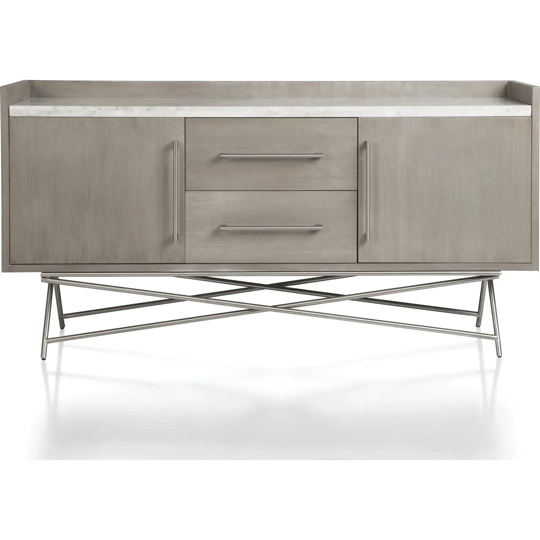 Coral Marble Top Rectangular Sideboard in Antique Grey Modus