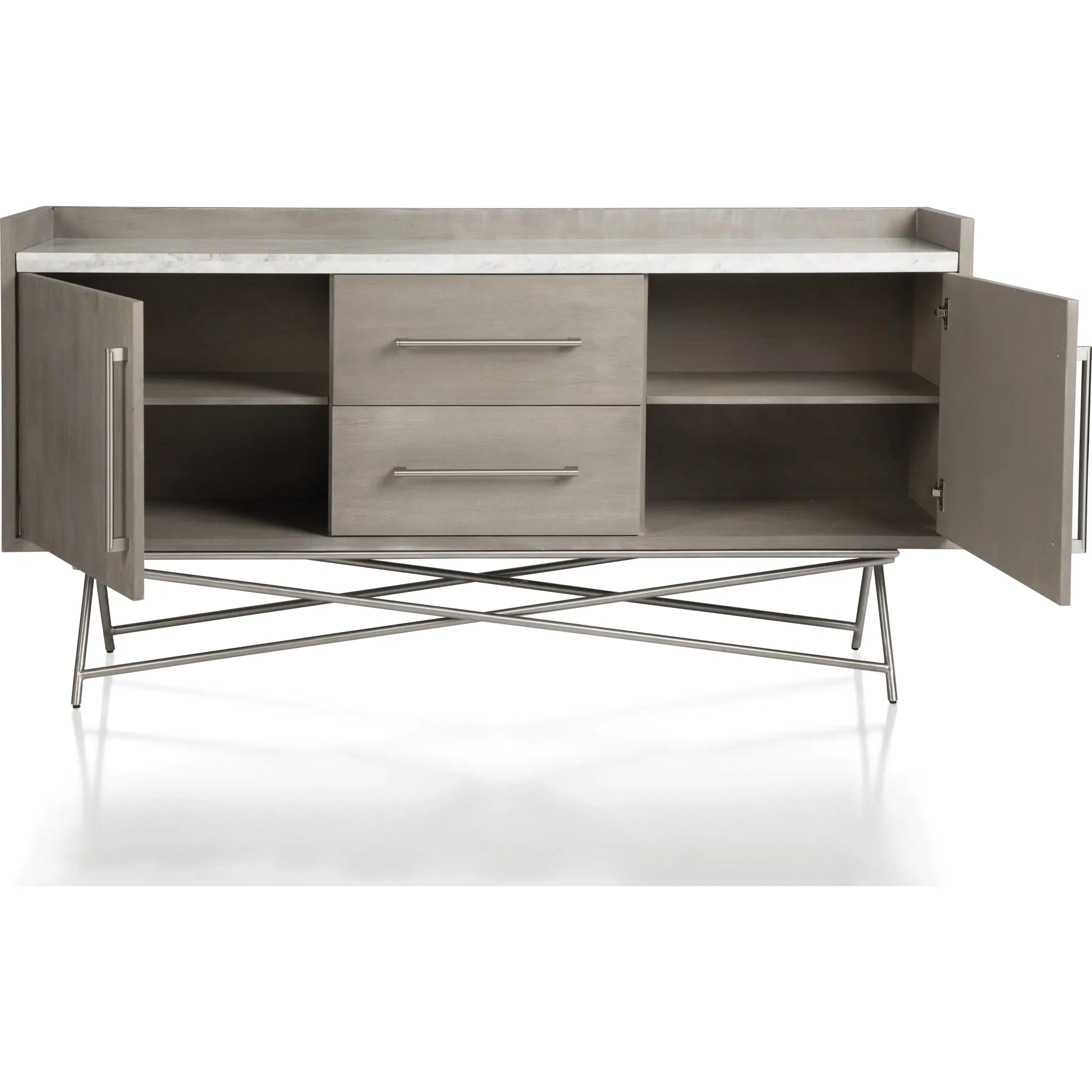 Coral Marble Top Rectangular Sideboard in Antique Grey Modus