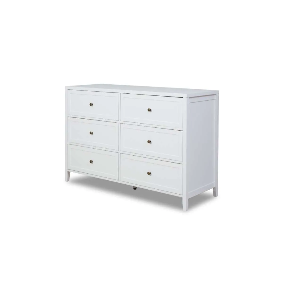 Cove Six Drawer - White Mocka