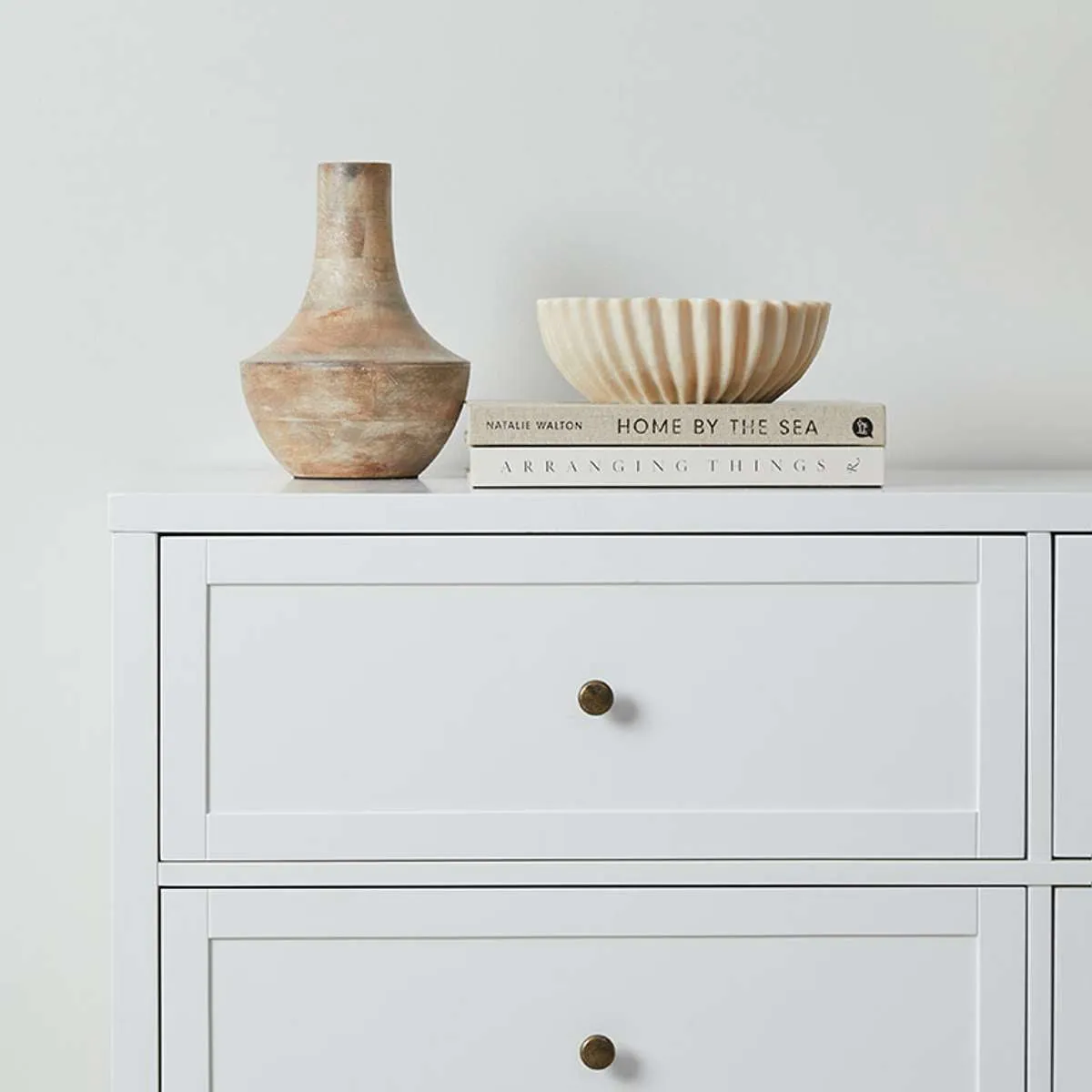 Cove Six Drawer - White Mocka