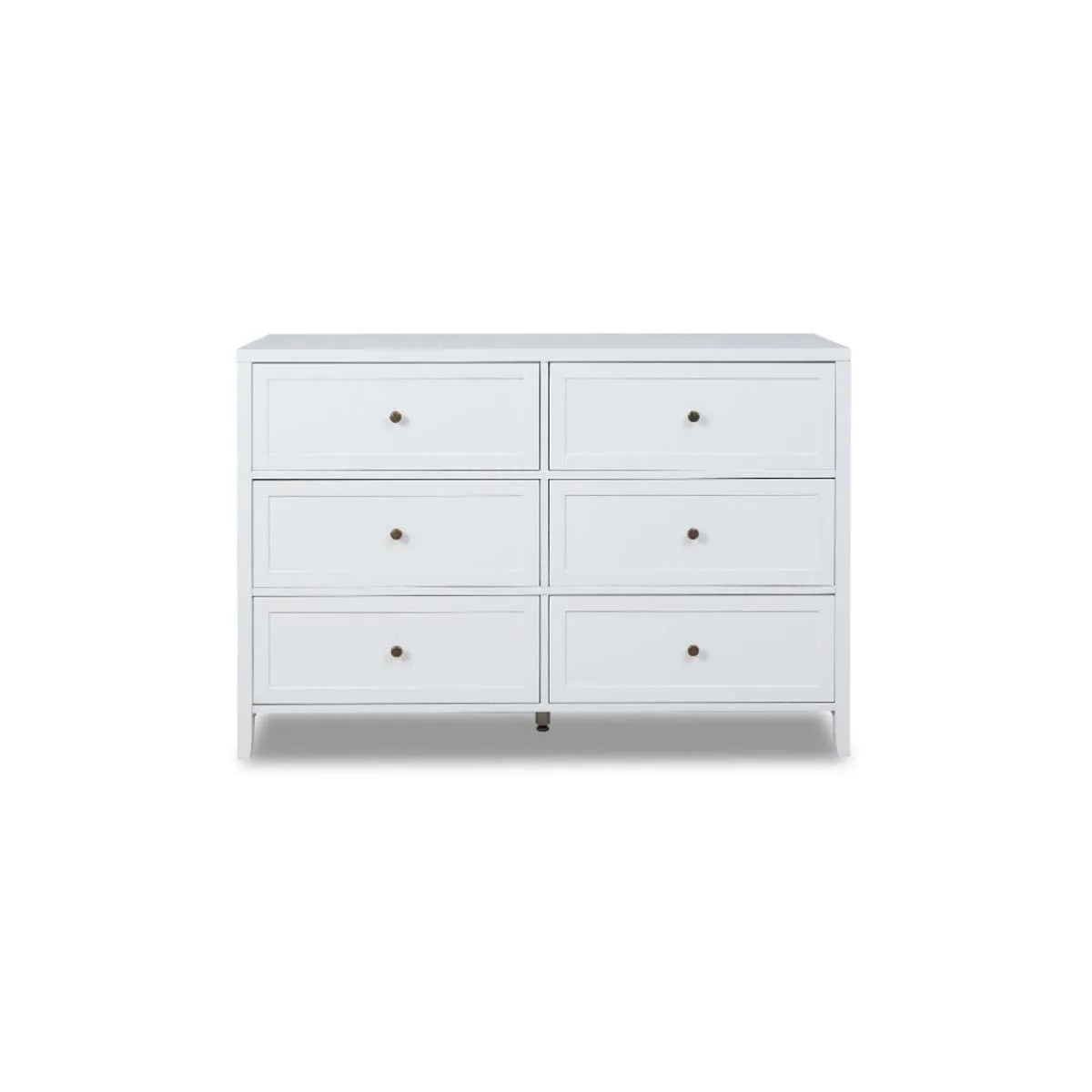 Cove Six Drawer - White Mocka