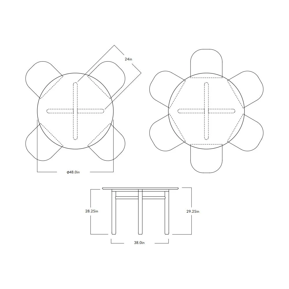 Cross Bar Round Table