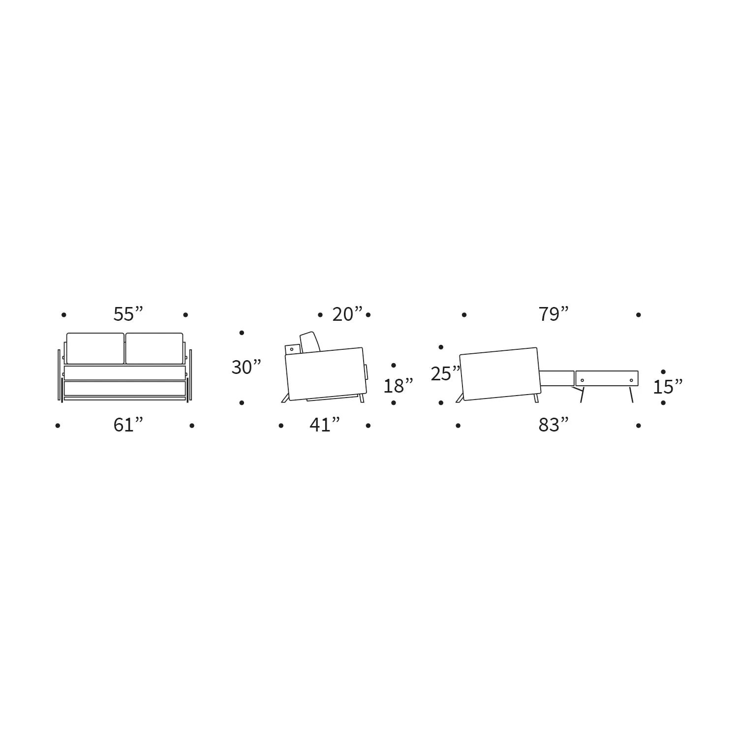Cubed 2-Seater Sofa Bed