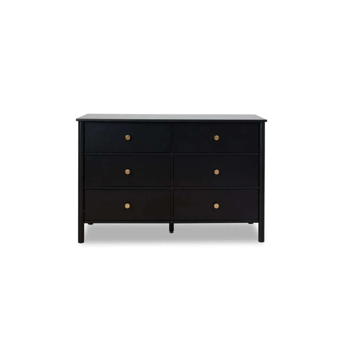 Delaney Six Drawer - Black Mocka