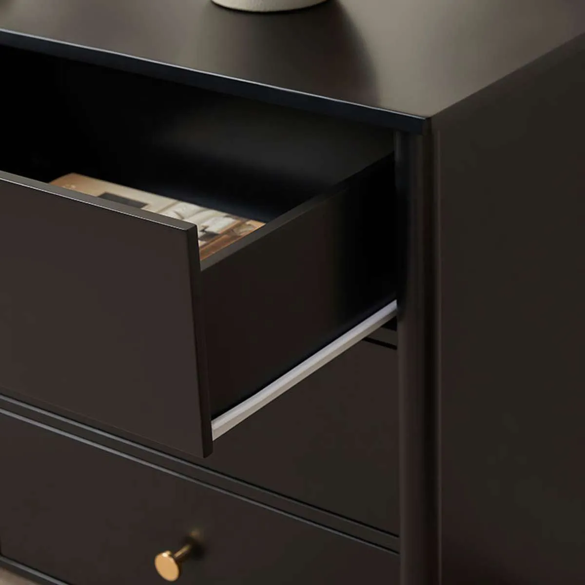 Delaney Six Drawer - Black Mocka