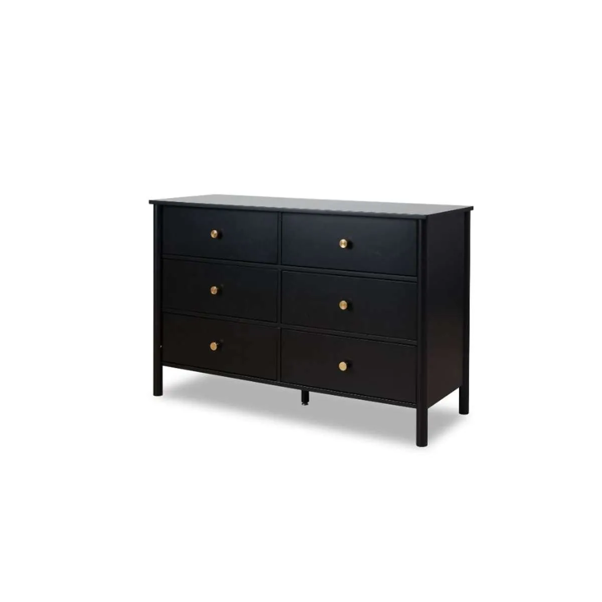 Delaney Six Drawer - Black Mocka
