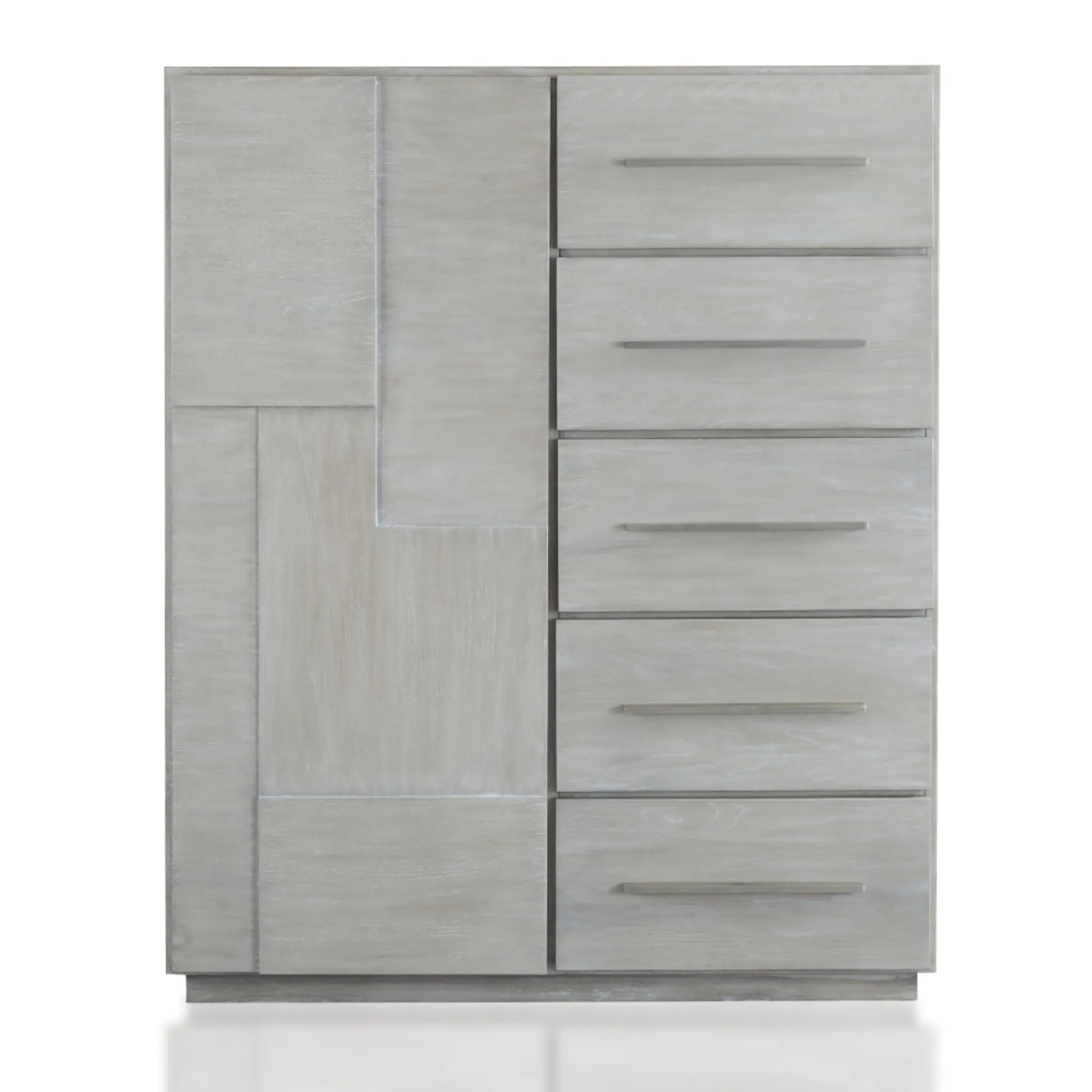 Destination Five Drawer One Door Sweater Chest in Cotton Grey (2024) Modus