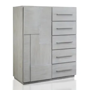 Destination Five Drawer One Door Sweater Chest in Cotton Grey (2024) Modus