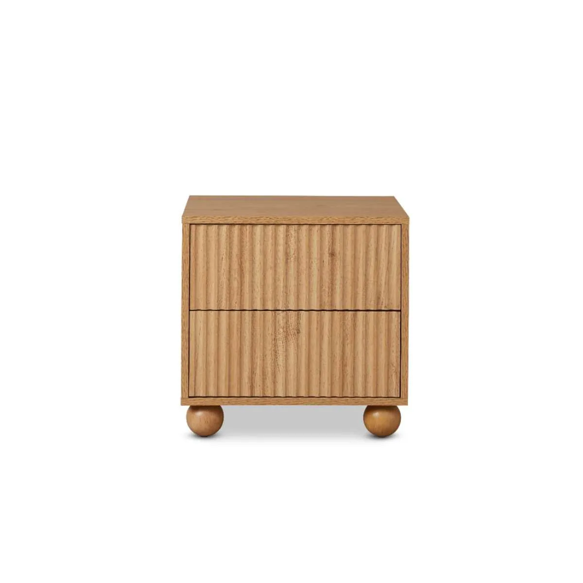 Deven Ball Feet Bedside Table - Natural Mocka