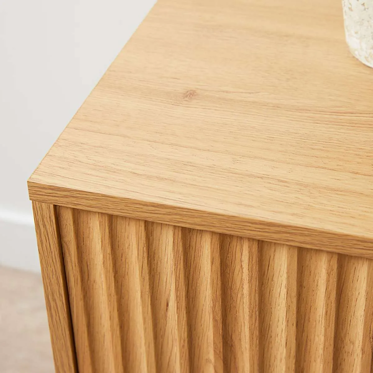 Deven Ball Feet Bedside Table - Natural Mocka